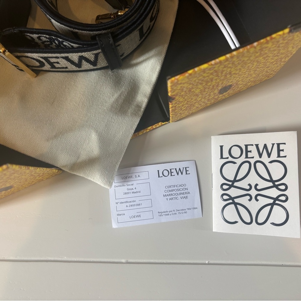 NWT LOEWE Anagram Strap in Jacquard and Calfskin - Navy - Picture 7 of 9
